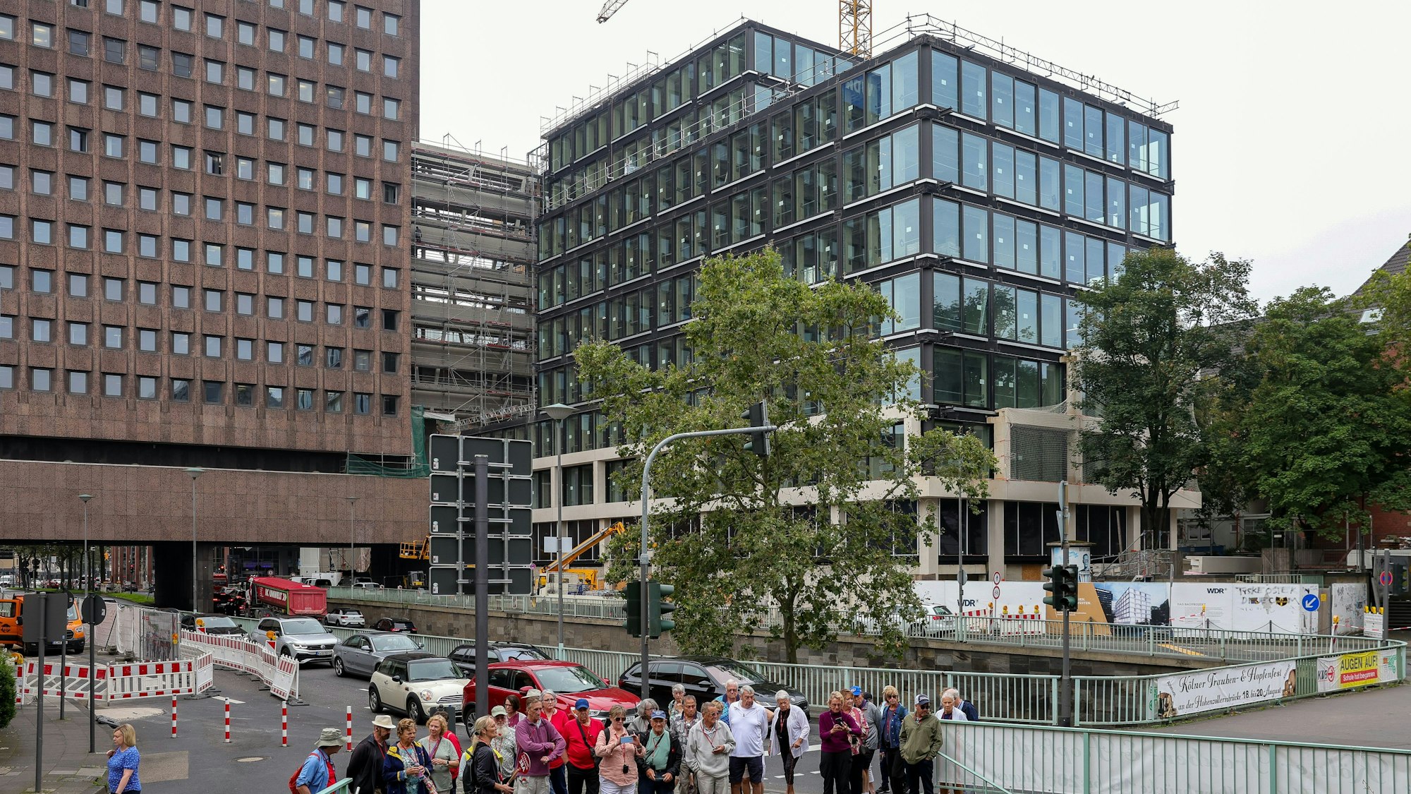 Das Bild zeigt die Baustelle des WDR-Filmhaus an der Nord-Süd-Fahrt.