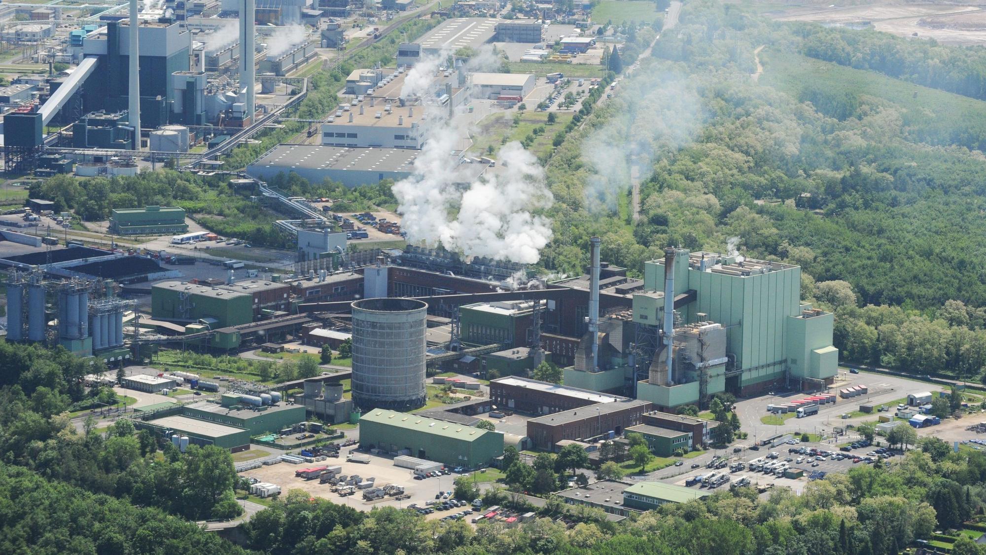 Das Foto zeigt ein Luftbild des Chemieparks Knapsack.