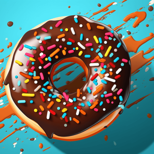 Illustration: Glasierter Donut mit Streuseln
