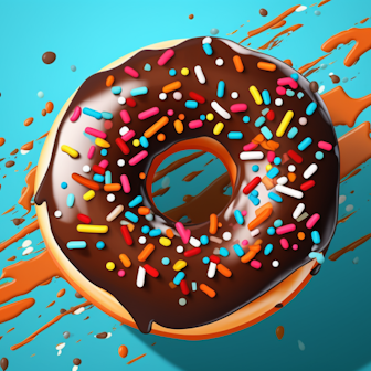 Illustration: Glasierter Donut mit Streuseln