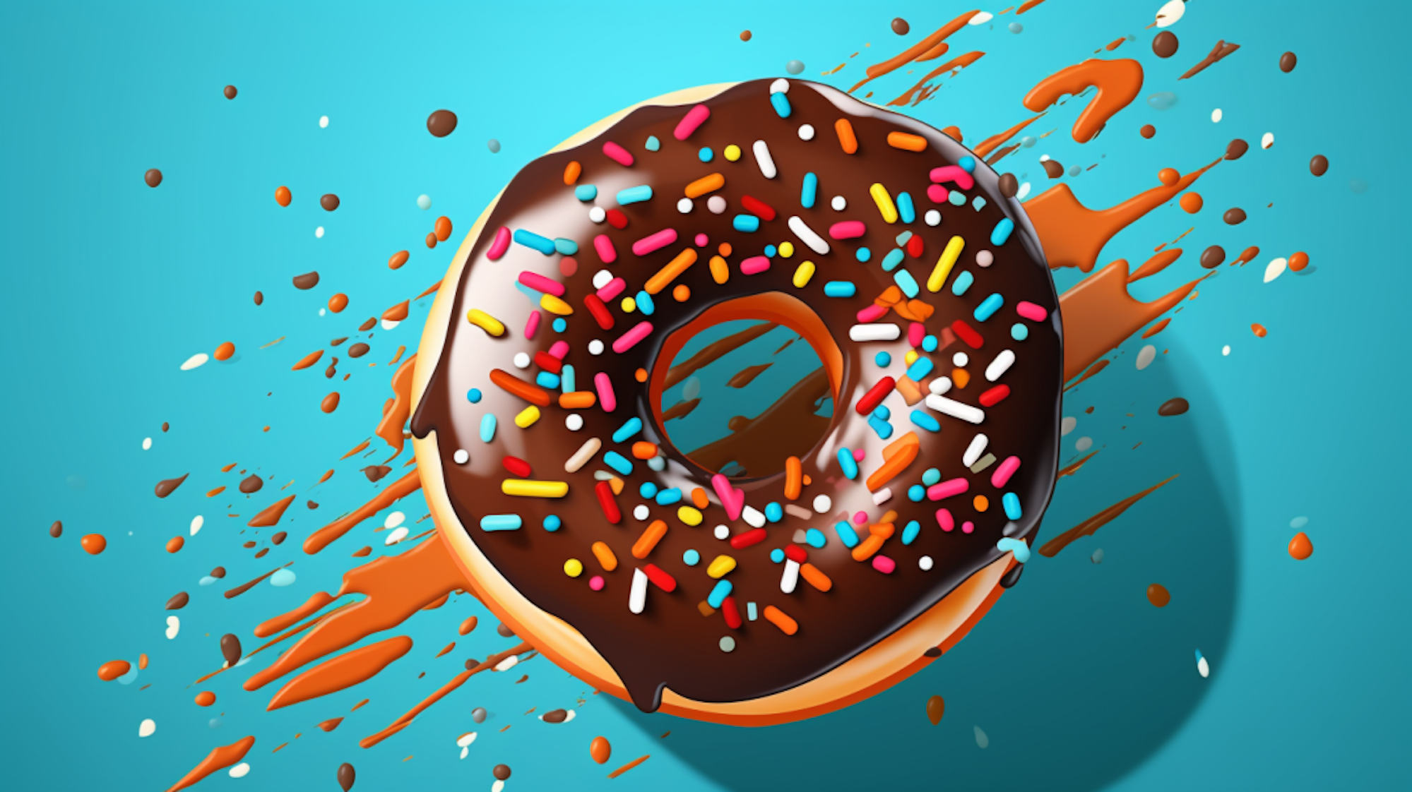 Illustration: Glasierter Donut mit Streuseln