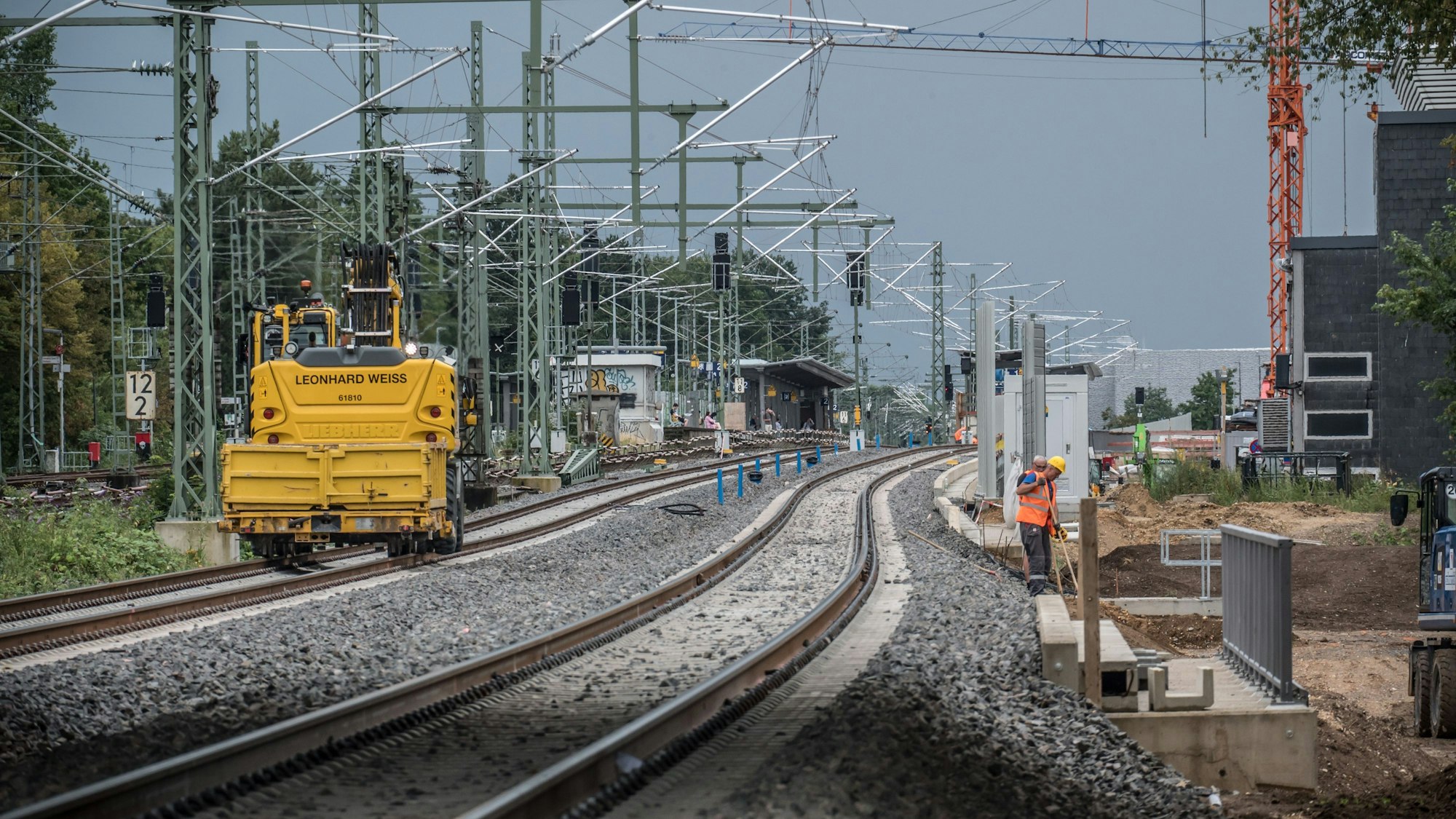 Gleisbauarbeiten nördlich Bahnhof leverkusen-Mitte. Foto: Ralf Krieger