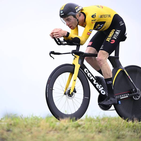 Michel Heßmann aus Deutschland von Jumbo-Visma in Aktion.