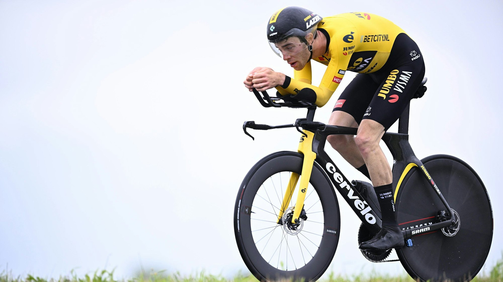 Michel Heßmann aus Deutschland von Jumbo-Visma in Aktion.