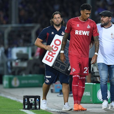 Davie Selke muss beim Pokalspiel in Osnabrück früh vom Feld, nun hofft der FC-Stürmer, fit zu werden für Dortmund.