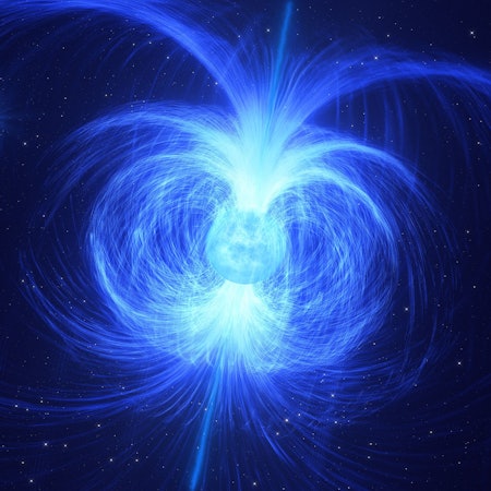 Eine künstlerische Darstellung der neuen Sternart HD 45166 im Sternbild Einhorn, 3000 Lichtjahre von der Erde entfernt.