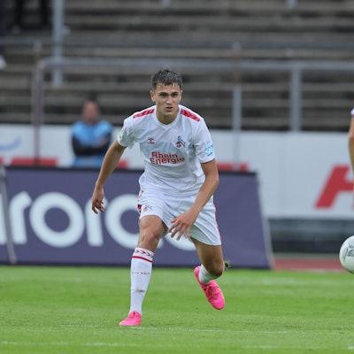 SC Fortuna Köln vs. 1. FC Köln U21, 4.Liga,
links: Emin Kujovic (1. FC Köln), 01.08.2023, Bild: Herbert Bucco