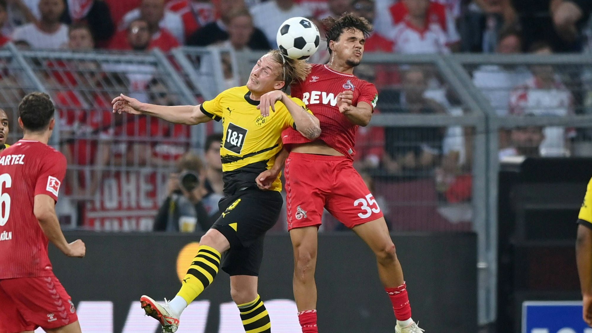 Julian Brandt Borussia Dortmund, Max Finkgräfe 1.FC Koeln 19.08.2023, Fussball GER, Saison 2023/2024, 1. Bundesliga, 1. Spieltag, Borussia Dortmund - 1. FC Köln 1:0 Dortmund Signal Iduna Park Nordrhein Westfalen Deutschland *** Julian Brandt Borussia Dortmund , Max Finkgräfe 1 FC Koeln 19 08 2023, Football GER, Season 2023 2024, 1 Bundesliga, 1 Matchday, Borussia Dortmund 1 FC Köln 1 0 Dortmund Signal Iduna Park Nordrhein Westfalen Germany Team2
