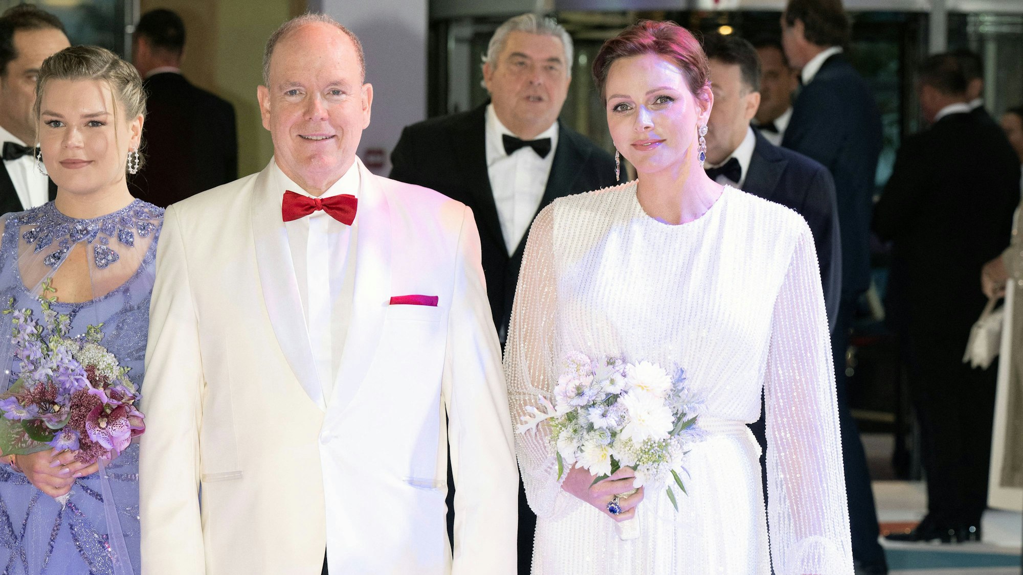 Fürst Albert II. und seine Frau Charlène auf dem Roten-Kreuz-Ball in Monaco Ende Juli.
