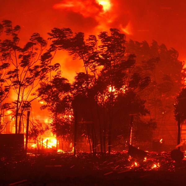 Griechenland, Avantas: Das Feuer verbrennt ein Haus im Dorf in der Nähe der Stadt Alexandroupolis in der nordöstlichen Region Evros.