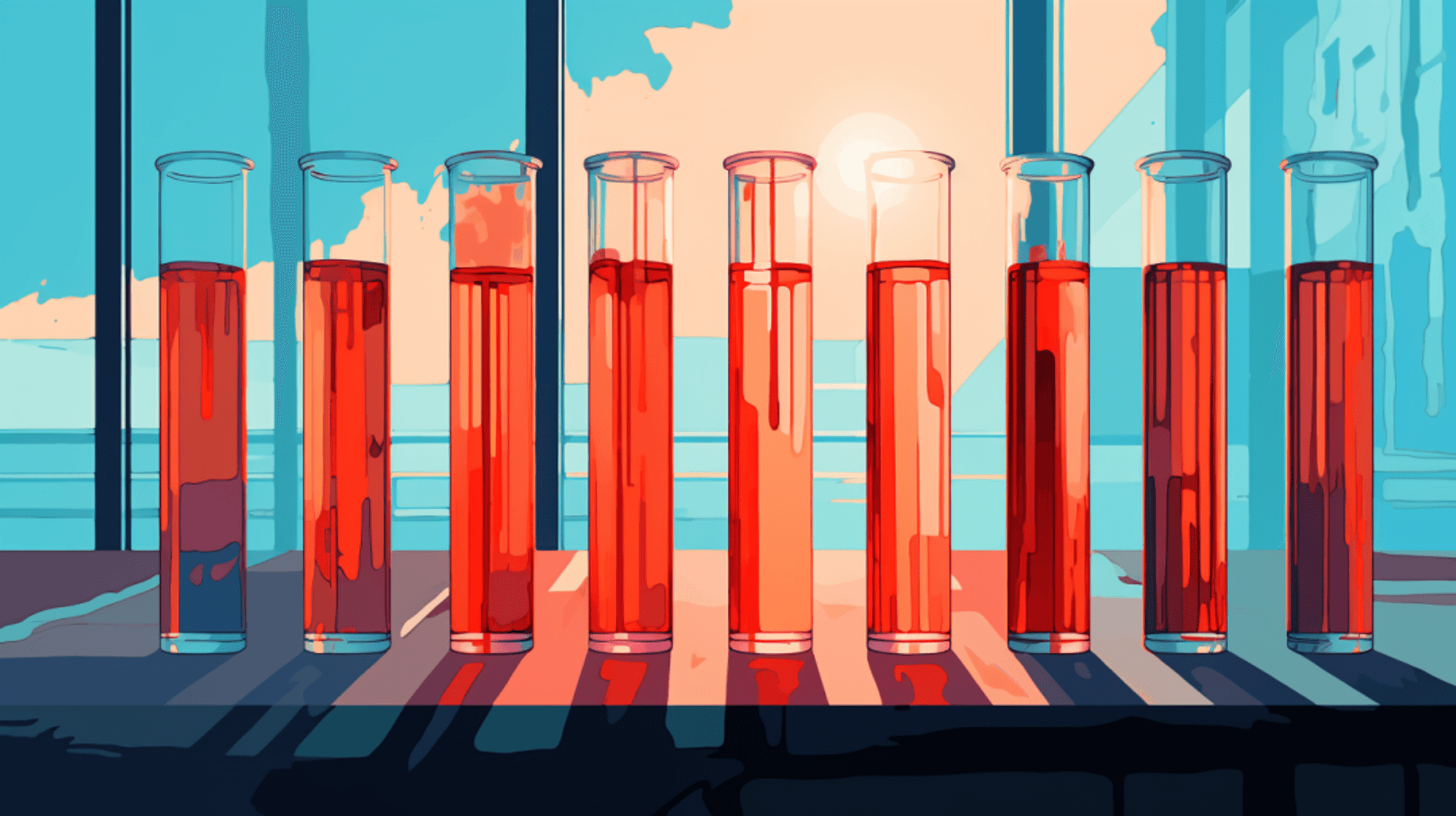 Illustration: Reagenzgläser mit Blutproben