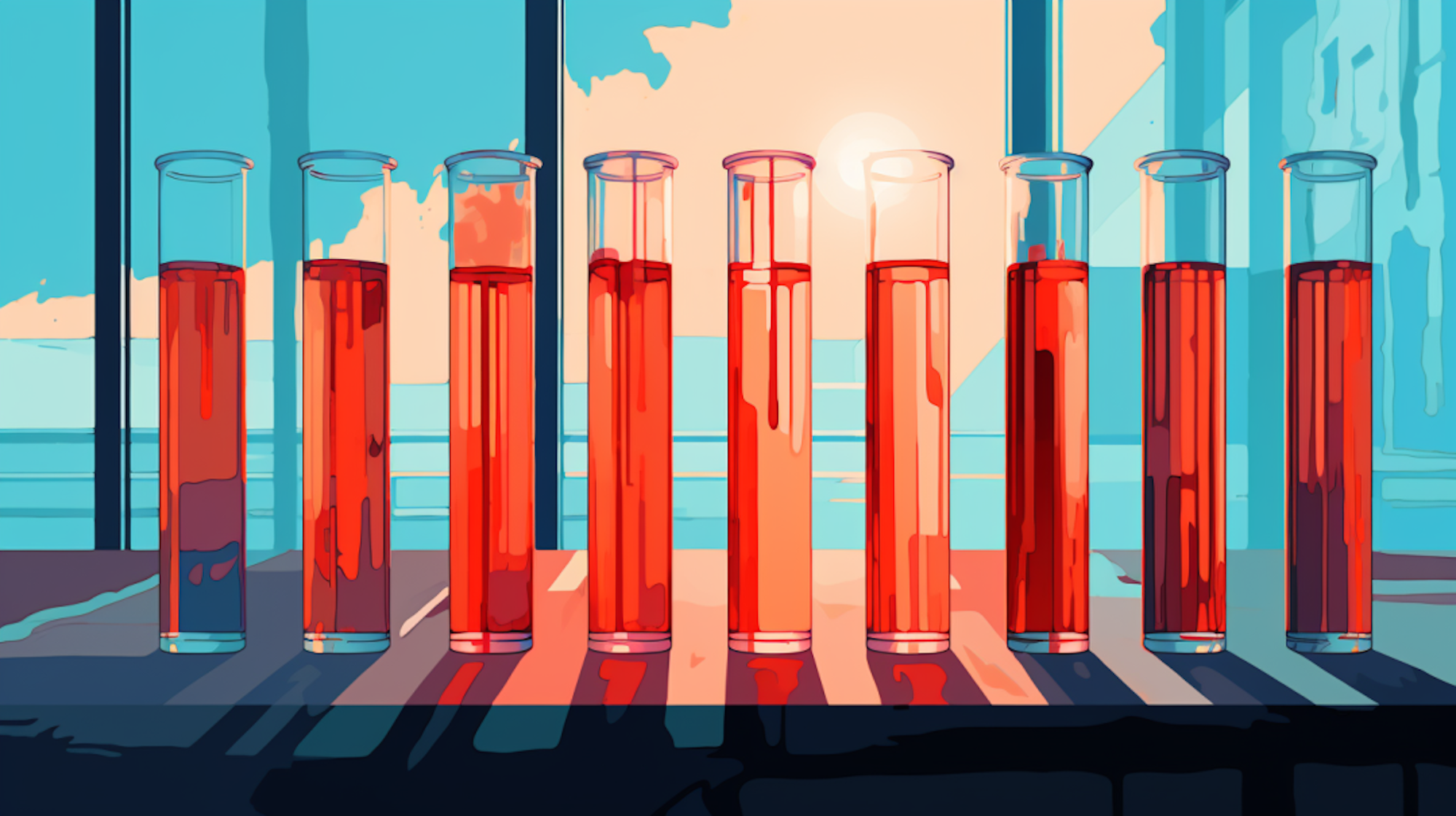 Illustration: Reagenzgläser mit Blutproben