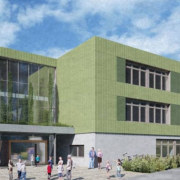 Entwurf für den Neubau der Gezelinschule des Architekturbüros Wollenweber