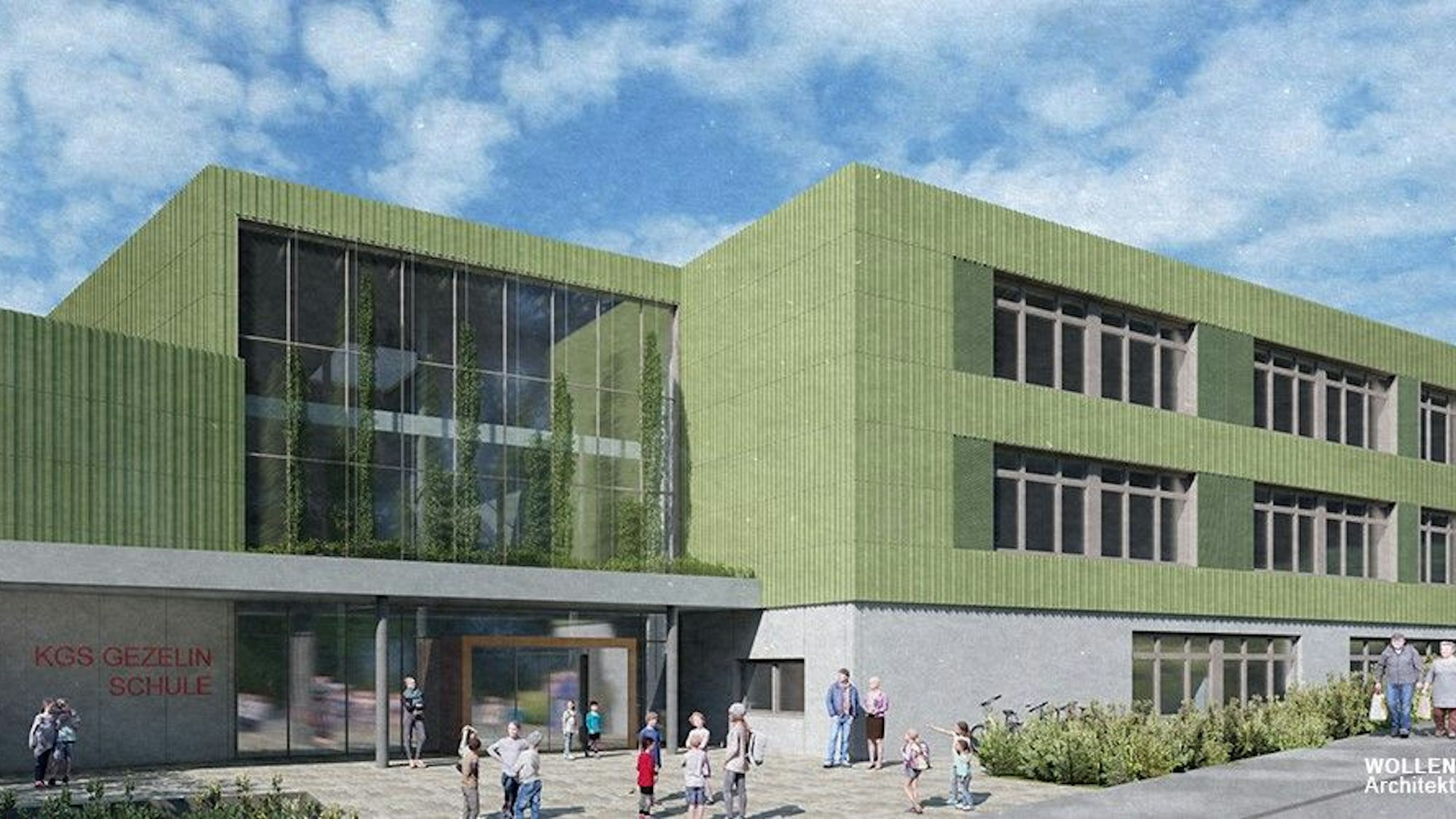Entwurf für den Neubau der Gezelinschule des Architekturbüros Wollenweber