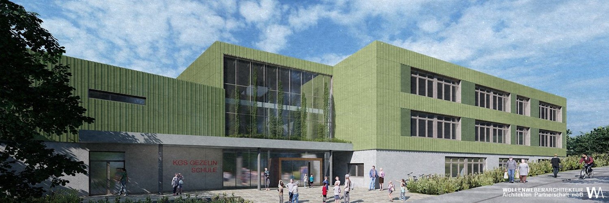 Entwurf für den Neubau der Gezelinschule des Architekturbüros Wollenweber