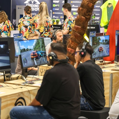 gamescom 2023 DEU, Deutschland, Nordrhein-Westfalen, Köln, 23.08.2023: gamescom, die weltweit größte Messe für Computer- und Videospiele, Messestand Ubisoft The Crew, Motorfest *** gamescom 2023 DEU, Germany, North Rhine Westphalia, Cologne, 23 08 2023 gamescom, the worlds largest trade fair for computer and video games, exhibition stand Ubisoft The Crew, Motorfest...