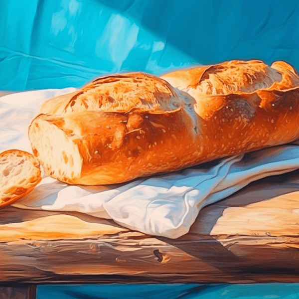 Illustration: Brot auf einem Leinentuch