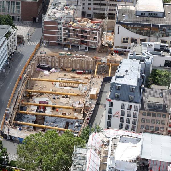 Luftaufnahme der Baustelle am Laurenz Carré
