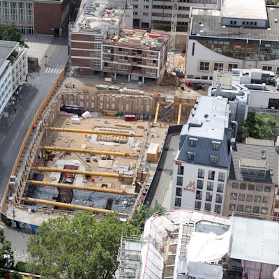 Luftaufnahme der Baustelle am Laurenz Carré