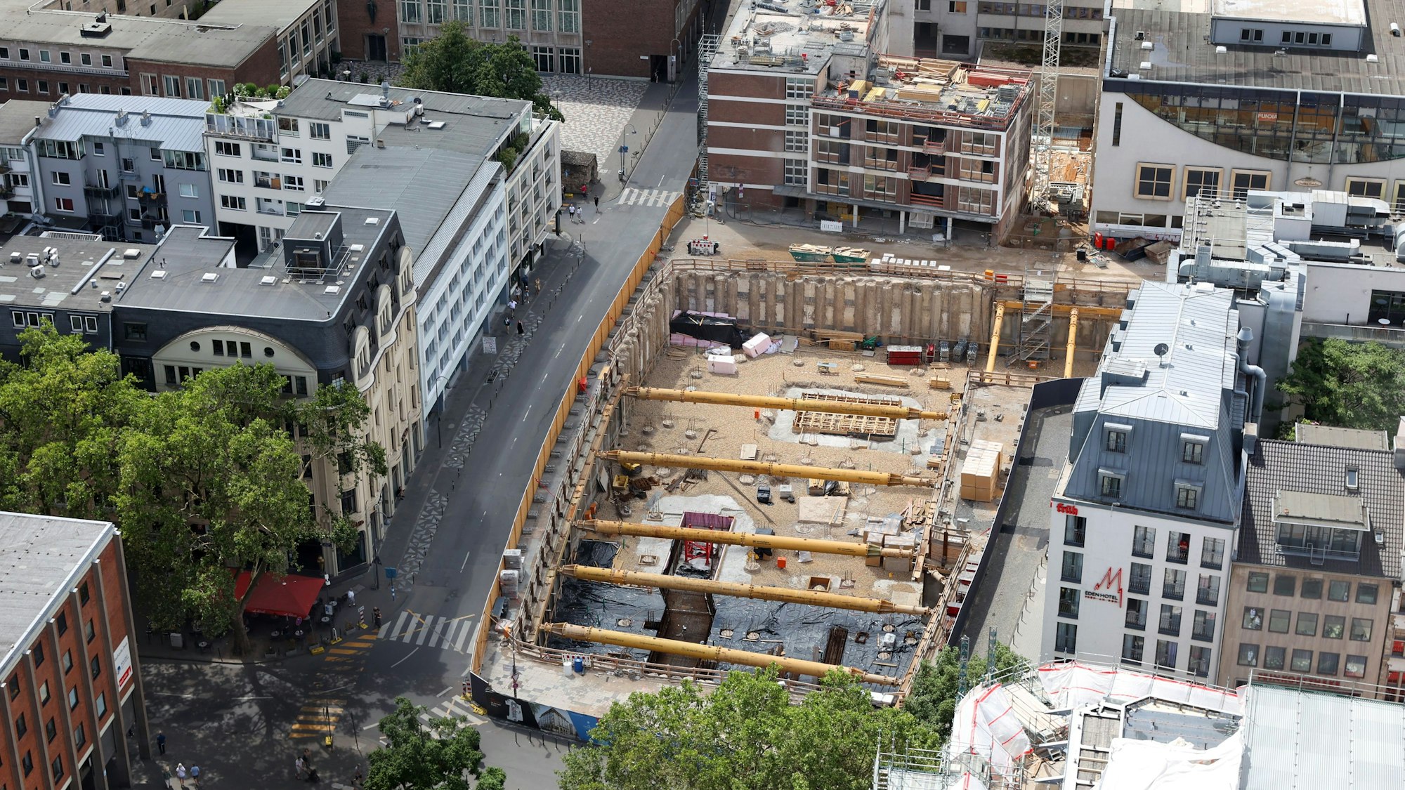 Luftaufnahme der Baustelle am Laurenz Carré