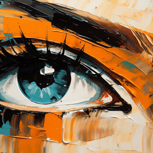 Illustration: Nahansicht Auge mit Braue