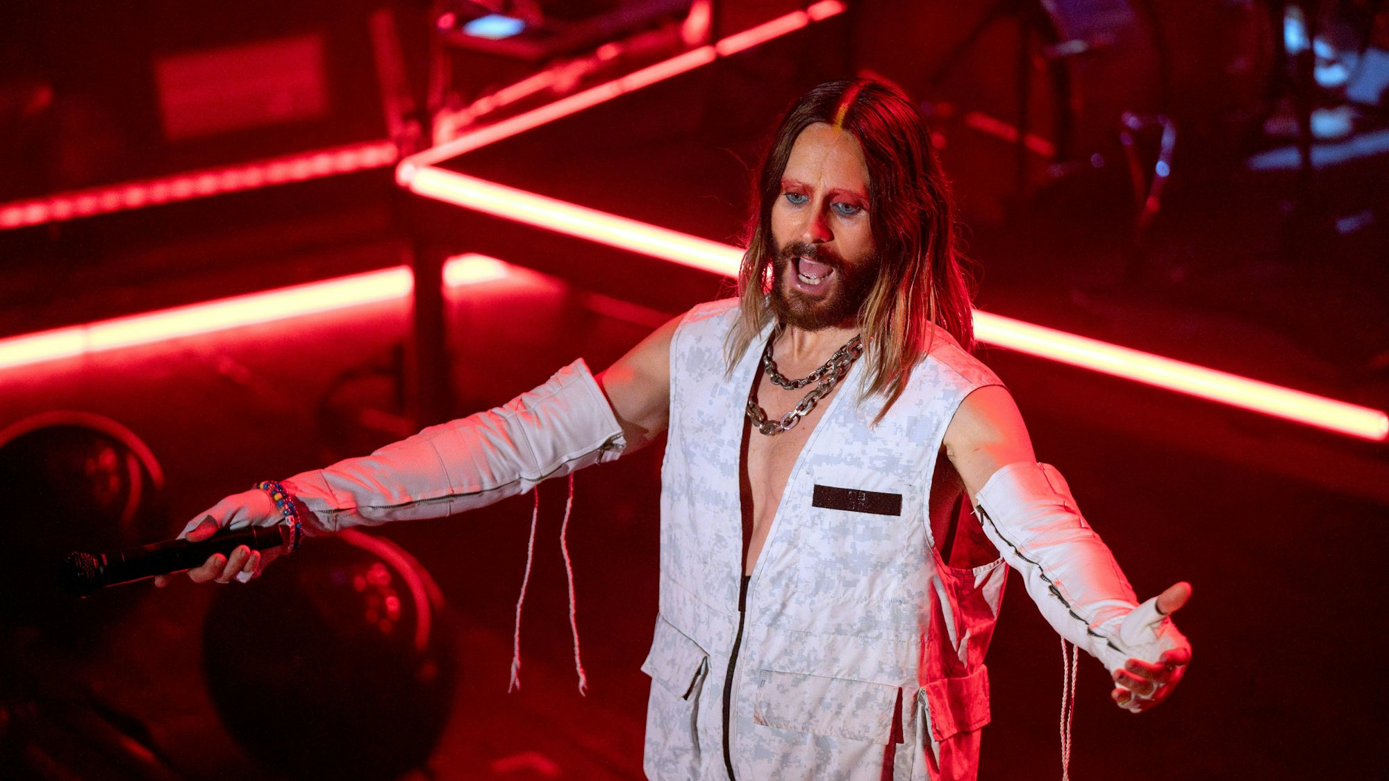 Jared Leto von Thirty Seconds to Mars tritt in Köln auf.