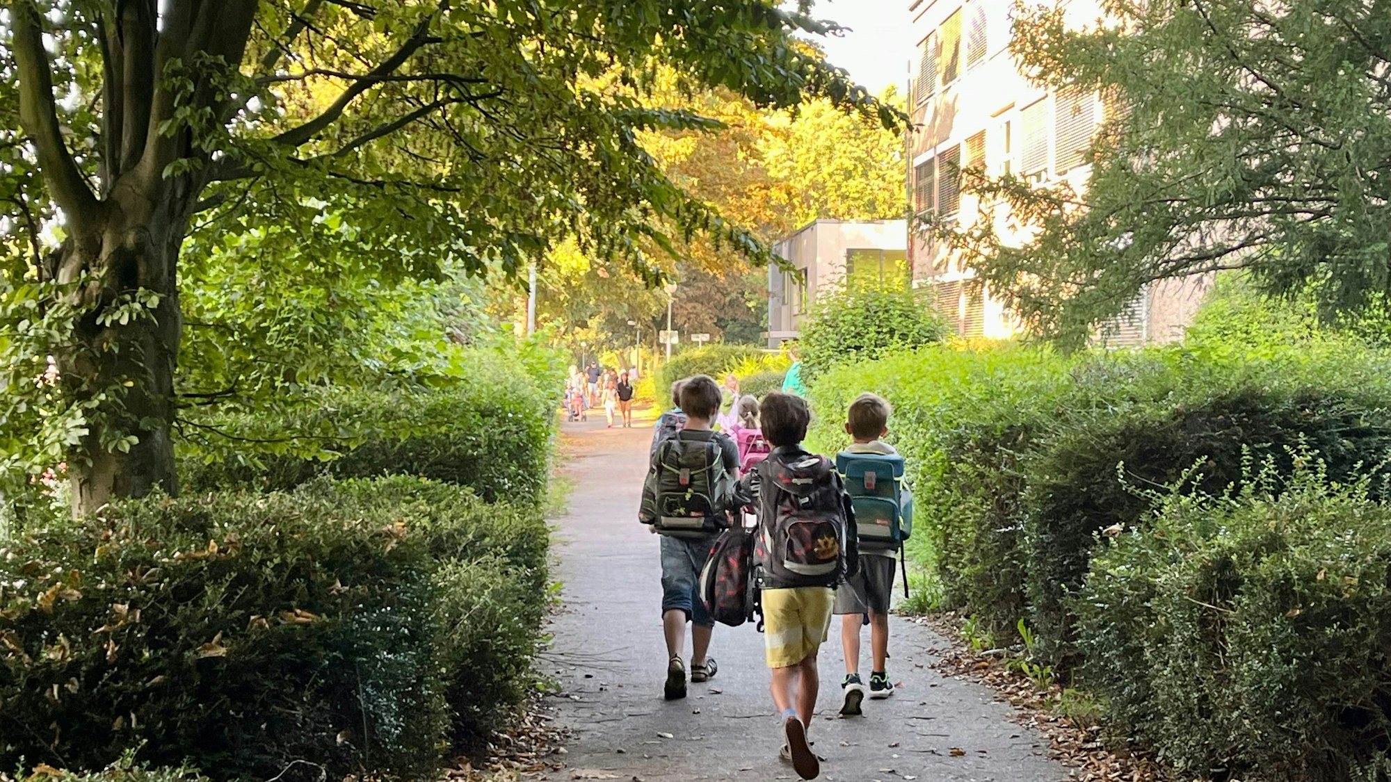 Kinder auf einem Fußweg