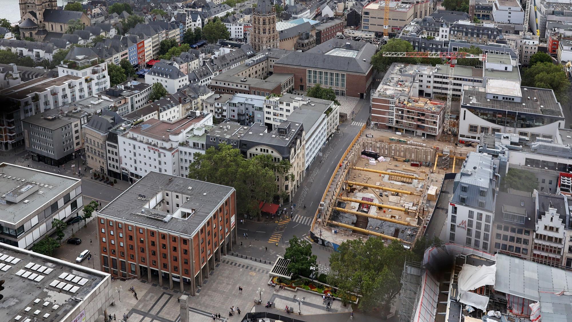 Die Baustelle des Laurenz-Carré von oben fotografiert.