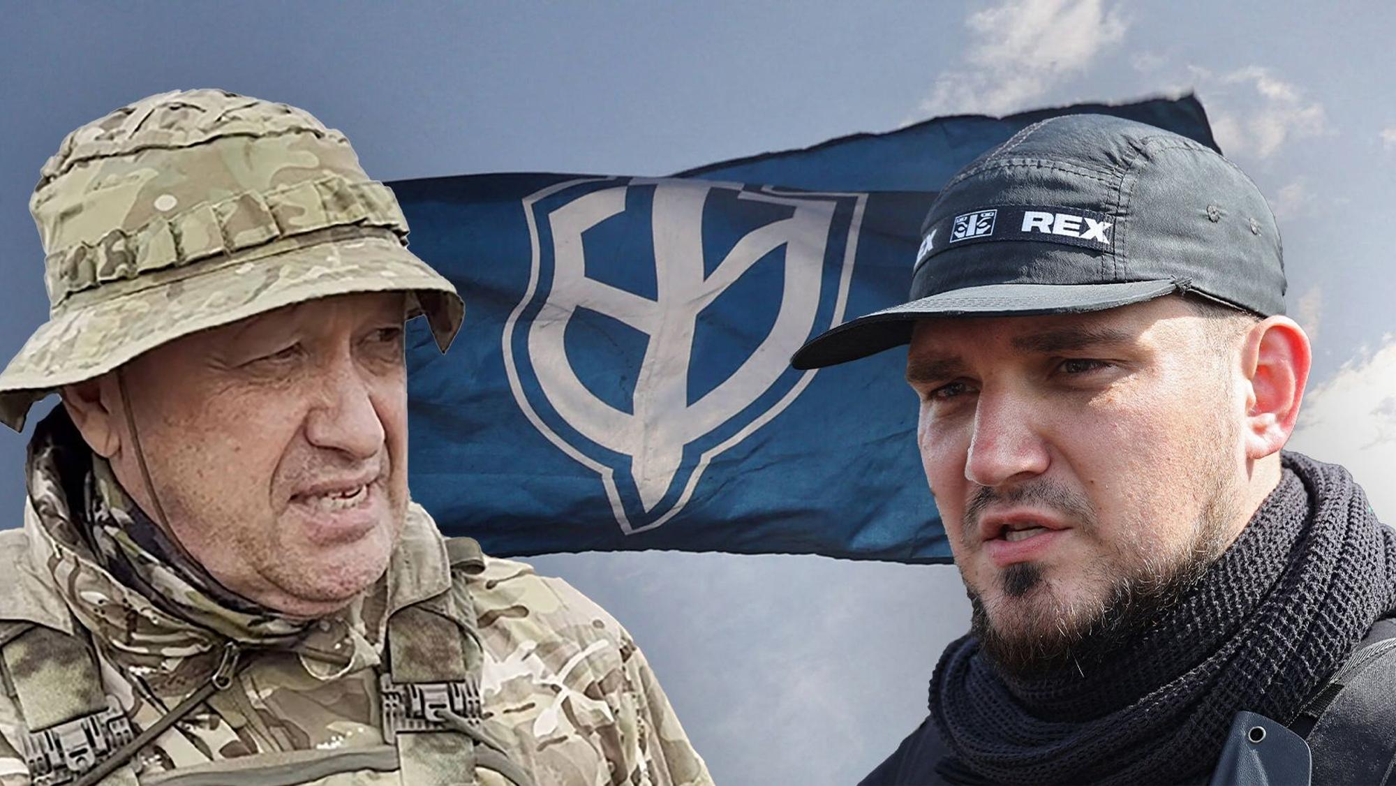 Wagner-Chef Jewgeni Prigoschin (l.) ist mutmaßlich bei einem Flugzeugabsturz gestorben. Der einstige Kölner Neonazi Denis Kapustin (r.) fordert die Söldnergruppe nun zur Rache an Putin auf.