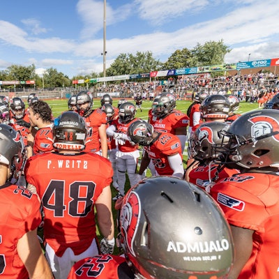 European League of Football, Cologne Centurions - Frankfurt Galaxy, Köln, 12.8.2023 Cologne Centurions - Frankfurt Galaxy am 12.8.2023 im Südstadion, Köln *** European League of Football, Cologne Centurions Frankfurt Galaxy, Cologne, 12 8 2023 Cologne Centurions Frankfurt Galaxy on 12 8 2023 at the Südstadion, Cologne Copyright: xBEAUTIFULxSPORTS/MarcxJungex
