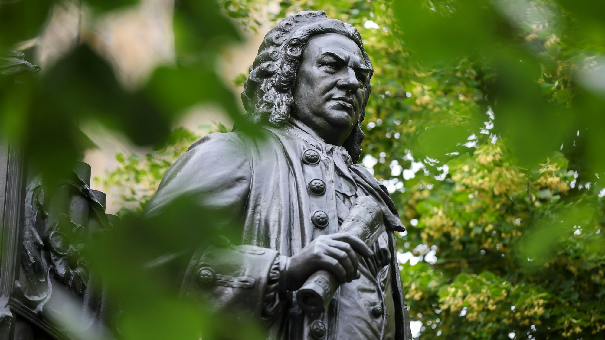 Denkmal für den Komponisten und Kirchenmusiker Johann Sebastian Bach (1685 bis 1750) in Leipzig