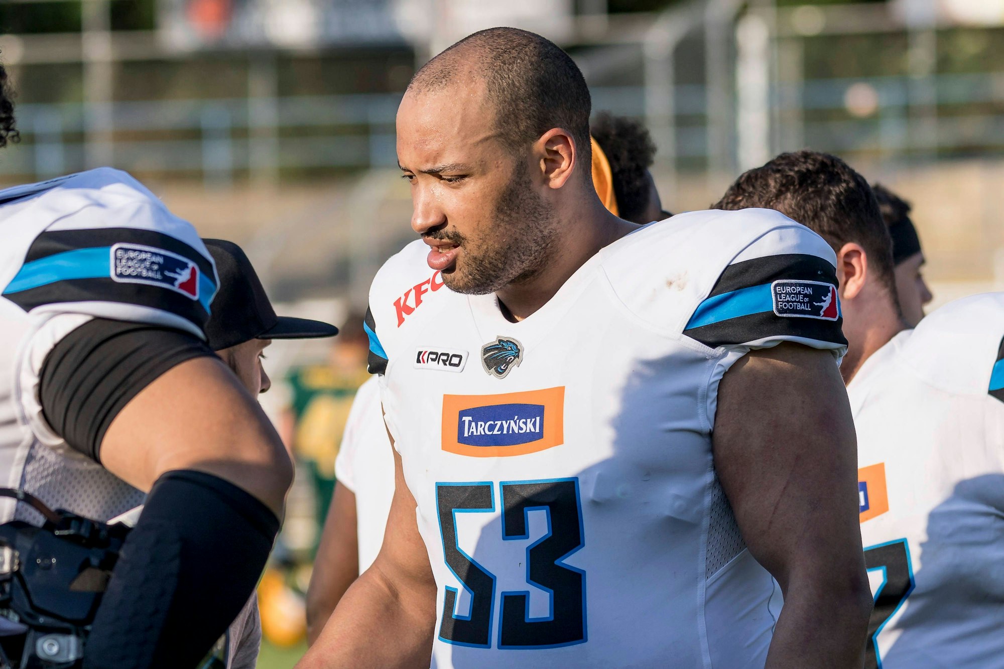 European League of Football: Leipzig Kings - Wroclaw Panthers, Leipzig, 11.06.2023 Leo Krafft Wroclaw Panthers 53, Leipzig Kings - Wroclaw Panthers, Leipzig, Bruno-Plache-Stadion, 11.6.2023 *** European League of Football Leipzig Kings Wroclaw Panthers, Leipzig, 11 06 2023 Leo Krafft Wroclaw Panthers 53 , Leipzig Kings Wroclaw Panthers, Leipzig, Bruno Plache Stadium, 11 6 2023 Copyright: xBEAUTIFULxSPORTS/Gawlikx