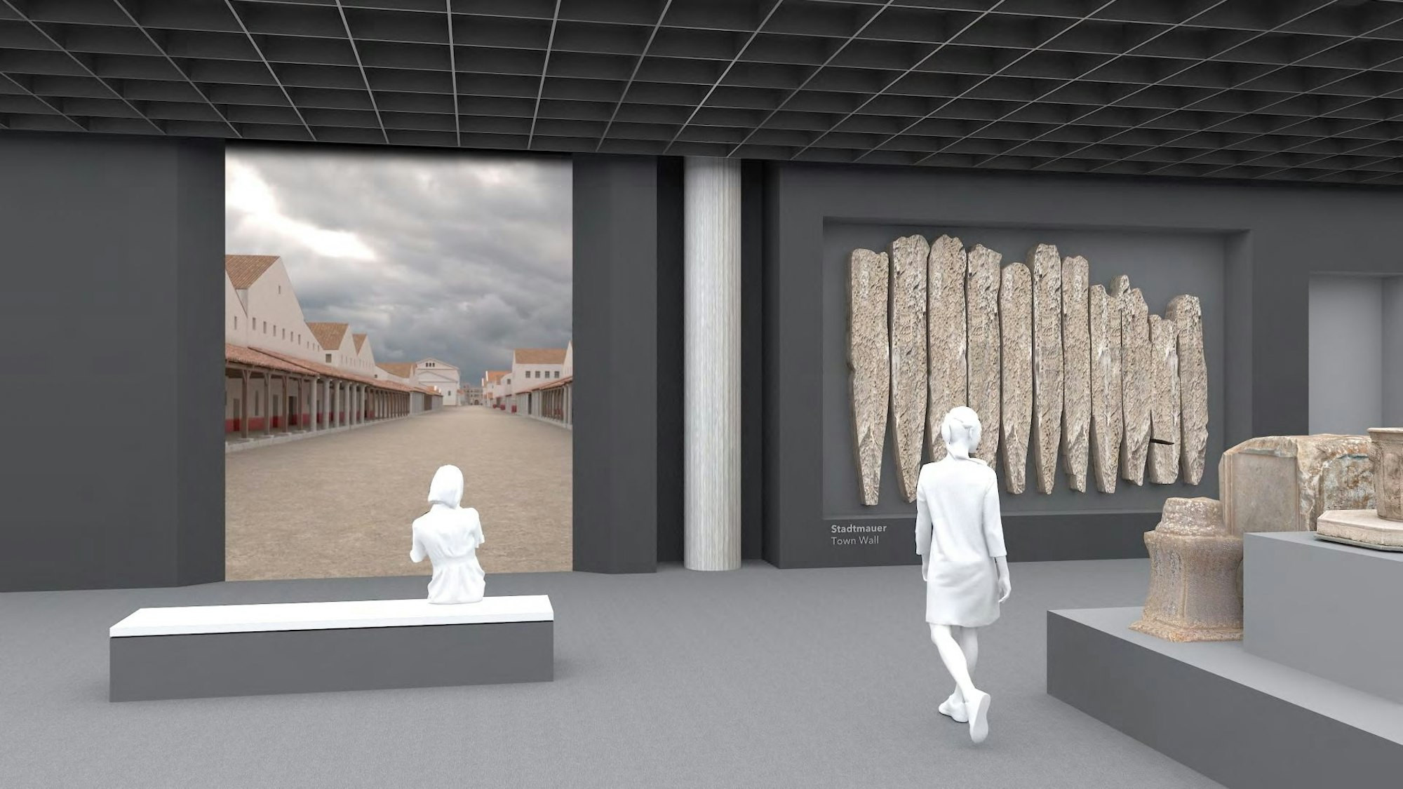 Erste Visualisierung eines „Fensters ins römische Köln“ für das sanierte Römisch-Germanische Museum.
