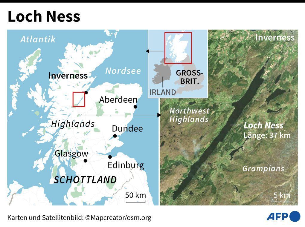 Karte des Sees Loch Ness