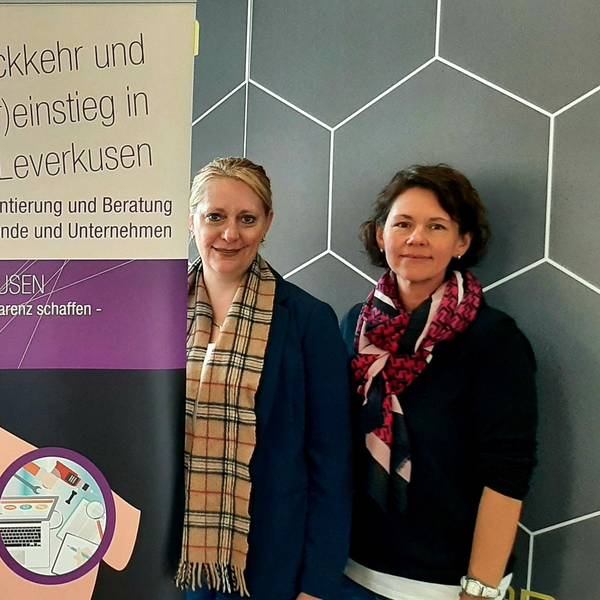Antje Winterscheidt (Gleichstellungsbüro), Derya Meiwandi (Gleichstellungsbüro), Dagmar Wirthmann (Agentur für Arbeit), Fabienne Herrmann (Jobcenter Leverkusen).