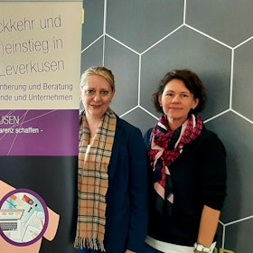 Antje Winterscheidt (Gleichstellungsbüro), Derya Meiwandi (Gleichstellungsbüro), Dagmar Wirthmann (Agentur für Arbeit), Fabienne Herrmann (Jobcenter Leverkusen).