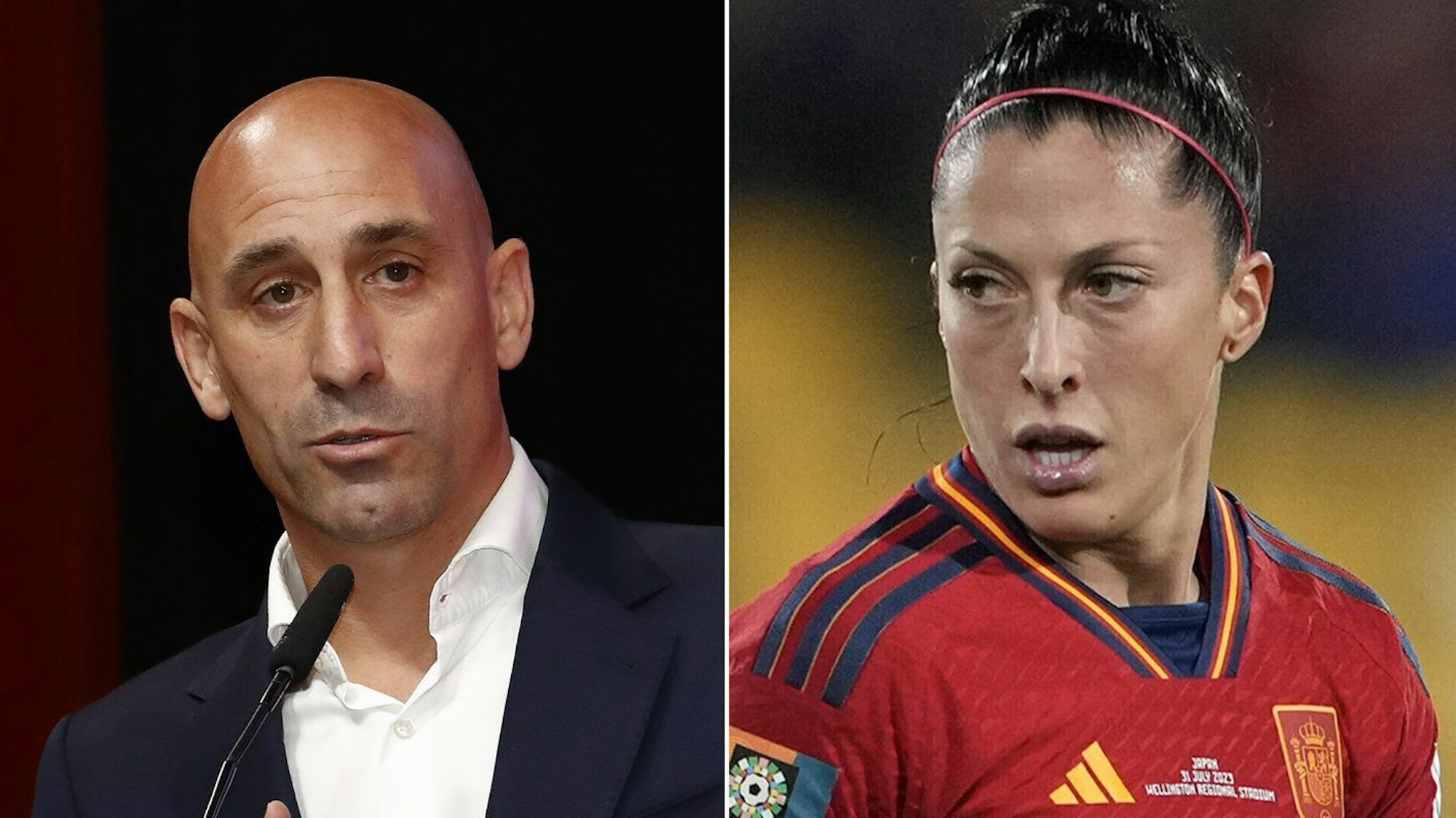 Der Kuss zwischen RFEF-Präsident Luis Rubiales (l.) und der spanischen Fußballerin Jennifer Hermoso überschattete den WM-Sieg der Spanierinnen.