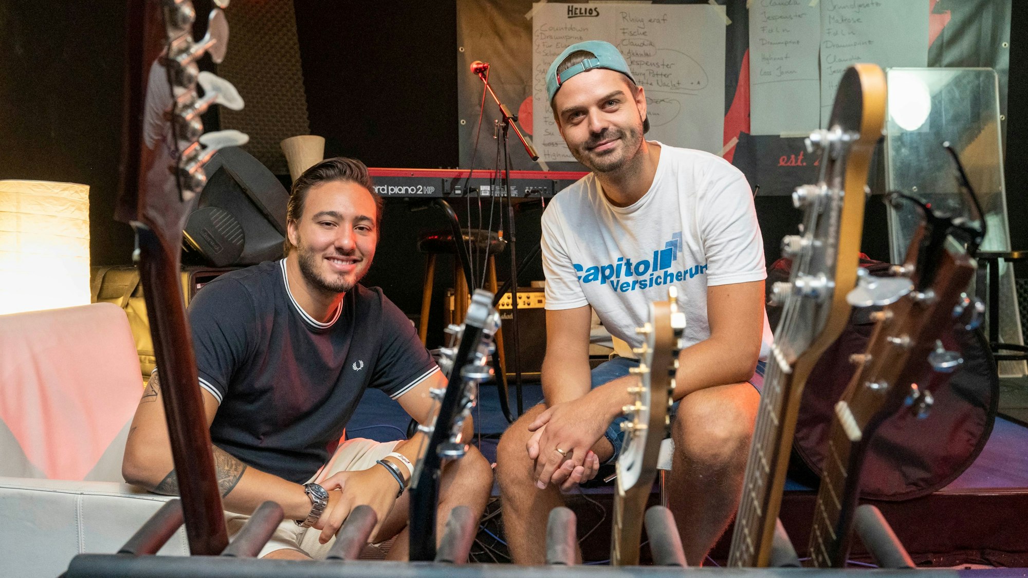 Kai Mathias und Pedro Schädel im Probenraum in der „Villa Lupo“.