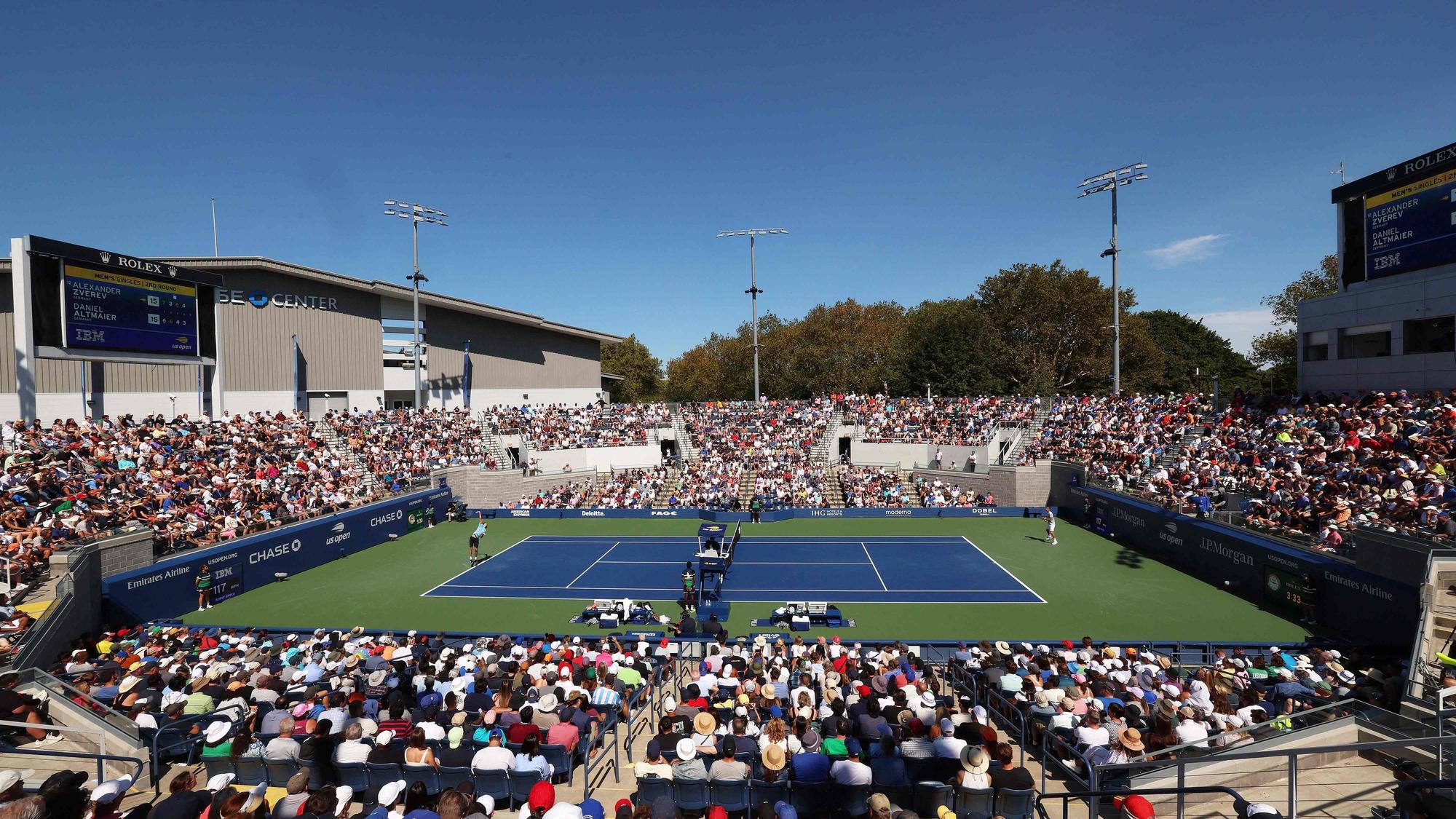 NEW YORK, NEW YORK - AUGUST 31: Alexander Zverev of Germany serves against Daniel Altmaier of Germany during their Men's Singles Second Round match on Day Four of the 2023 US Open at the USTA Billie Jean King National Tennis Center at USTA Billie Jean King National Tennis Center on August 31, 2023 in the Flushing neighborhood of the Queens borough of New York City.