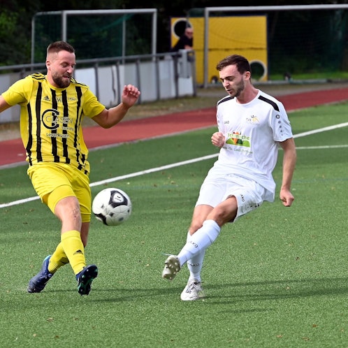 03.09.2023, Fussball-SV Schlebusch-Tus Mondorf
links: Sebastian Bamberg (Schlebusch)
Foto: Uli Herhaus