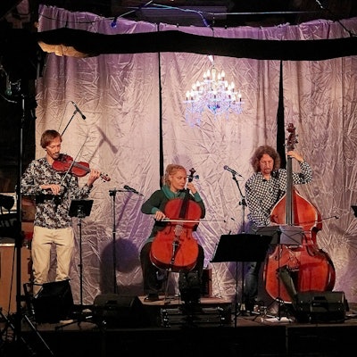 Das Streichquartett „Badz“ um die Voißeler Cellistin Johanna Stein ist auf der Bühne zu sehen.