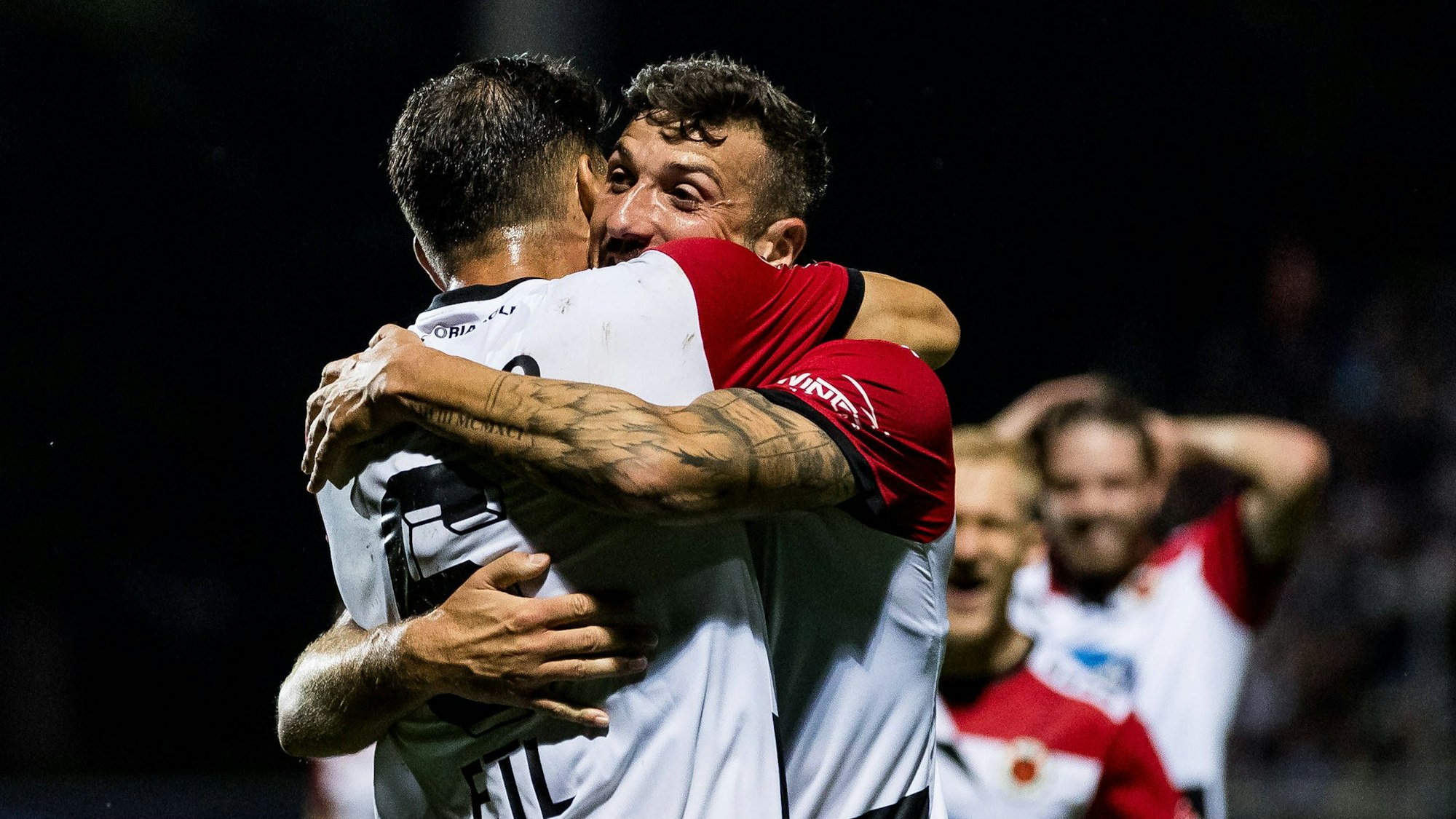 3. Liga: Viktoria Koeln - Arminia Bielefeld 03.09.2023 Jubel zum 1:0 durch Patrick Koronkiewicz Viktoria Koeln, 28 3. Liga: Viktoria Koeln - Arminia Bielefeld, Koeln, Sportpark Hoehenberg DFB REGULATIONS PROHIBIT ANY USE OF PHOTOGRAPHS AS IMAGE SEQUENCES AND/OR QUASI-VIDEO. *** 3 Liga Viktoria Koeln Arminia Bielefeld 03 09 2023 Cheer for 1 0 by Patrick Koronkiewicz Viktoria Koeln, 28 3 Liga Viktoria Koeln Arminia Bielefeld, Koeln, Sportpark Hoehenberg DFB REGULATIONS PROHIBIT ANY USE OF PHOTOGRAPHS AS IMAGE SEQUENCES AND OR QUASI VIDEO Copyright: xBEAUTIFULxSPORTS/Wunderlx