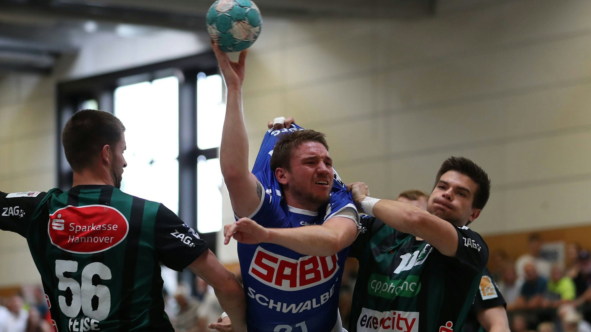 Szene aus einem Handballspiel