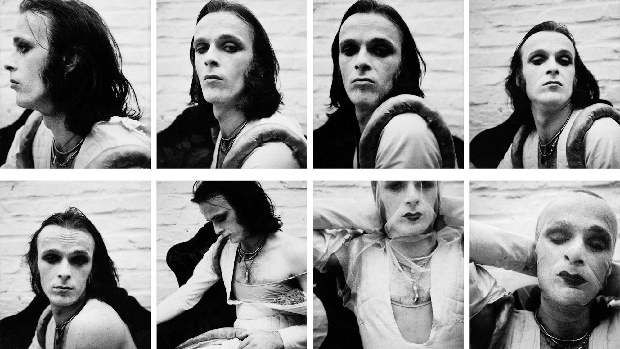 Jürgen Klauke posiert achtmal für die Kamera und wirkt dabei zunehmend androgyner.