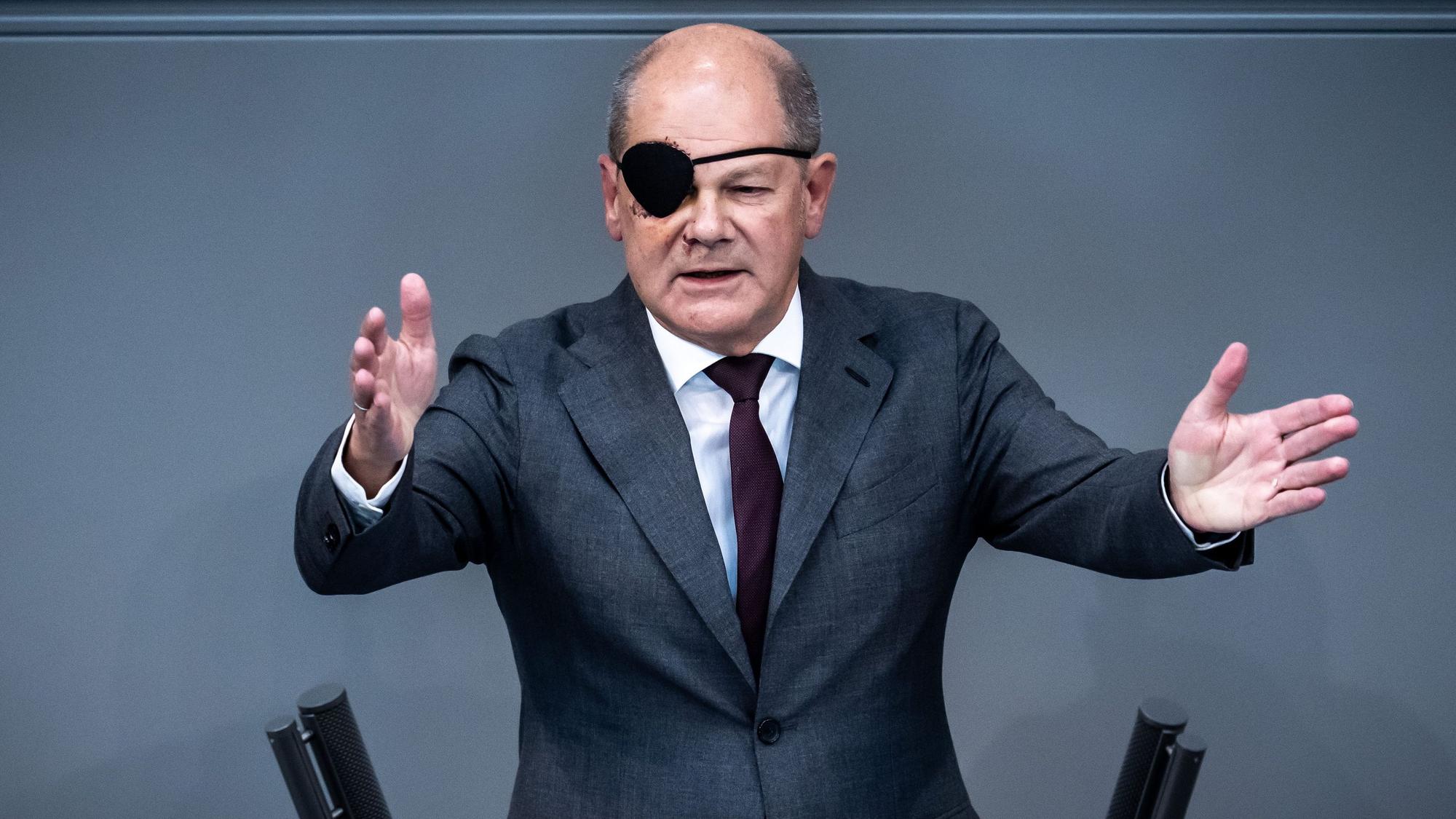 06.09.2023, Berlin: Bundeskanzler Olaf Scholz (SPD), nimmt an der Generaldebatte des Bundestags teil. Die Generalaussprache nimmt bei der Haushaltsdebatte des Bundestags die aktuellen Themen der Politik der Bundesregierung auf. Foto: Michael Kappeler/dpa +++ dpa-Bildfunk +++