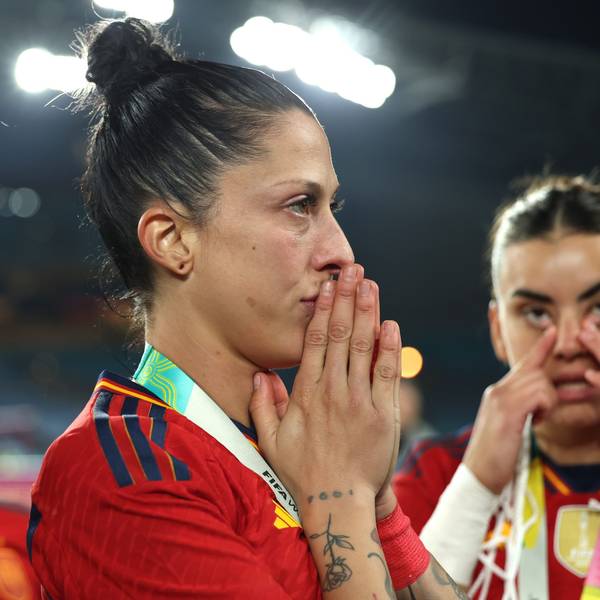 Jennifer Hermoso von Spanien reagiert nach dem WM-Sieg gegen England.