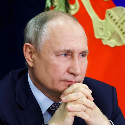 Der russische Präsident Wladimir Putin nimmt am Dienstag, 5. September, in Moskau an einer Sitzung eines Präsidialrats teil, der sich mit Fragen der patriotischen Erziehung befasst. Im Rahmen der Sitzung äußerte Putin sich über die Ukraine.