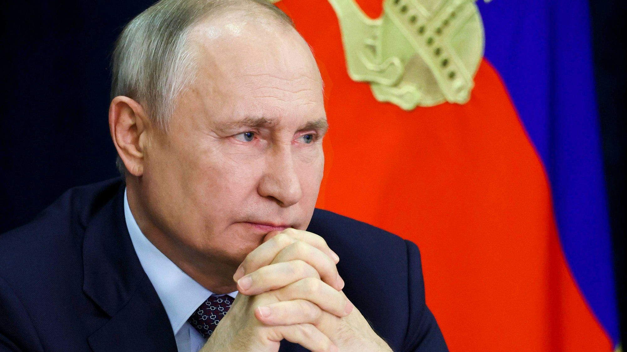 Der russische Präsident Wladimir Putin nimmt am Dienstag, 5. September, in Moskau an einer Sitzung eines Präsidialrats teil, der sich mit Fragen der patriotischen Erziehung befasst. Im Rahmen der Sitzung äußerte Putin sich über die Ukraine.