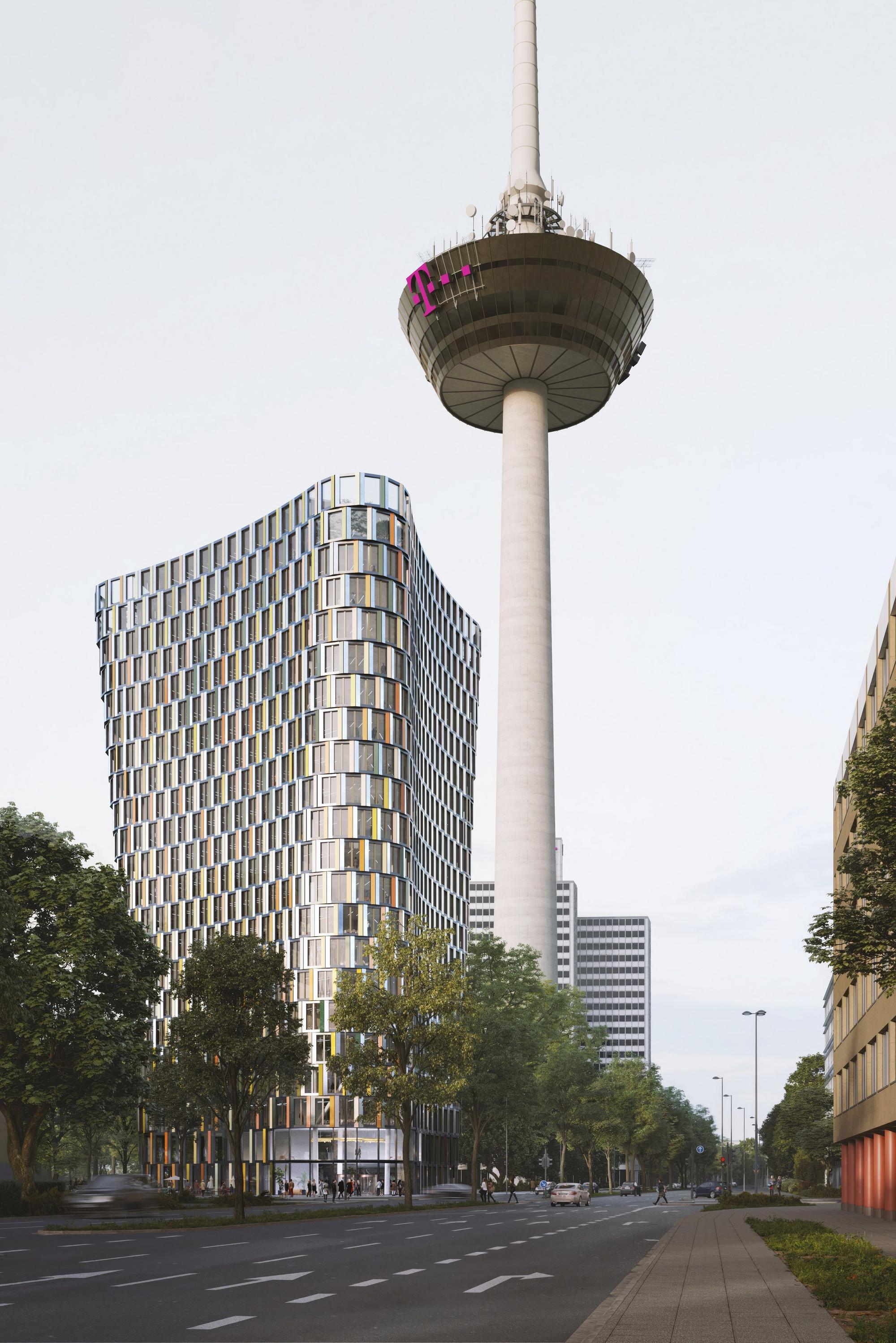 Der Siegerentwurf für das neue Gebäude neben dem Colonius.