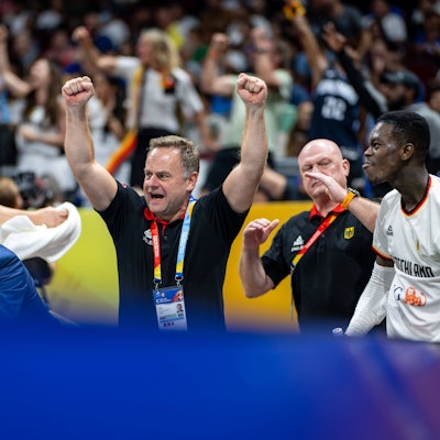 Jubel beim deutschen Team über den Einzug ins WM-Halbfinale.